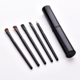 Hot Selling 5pcs High-End Wood Makeup Brush Set Nice Fan Style for Eye & Concealer Customizable Private Label