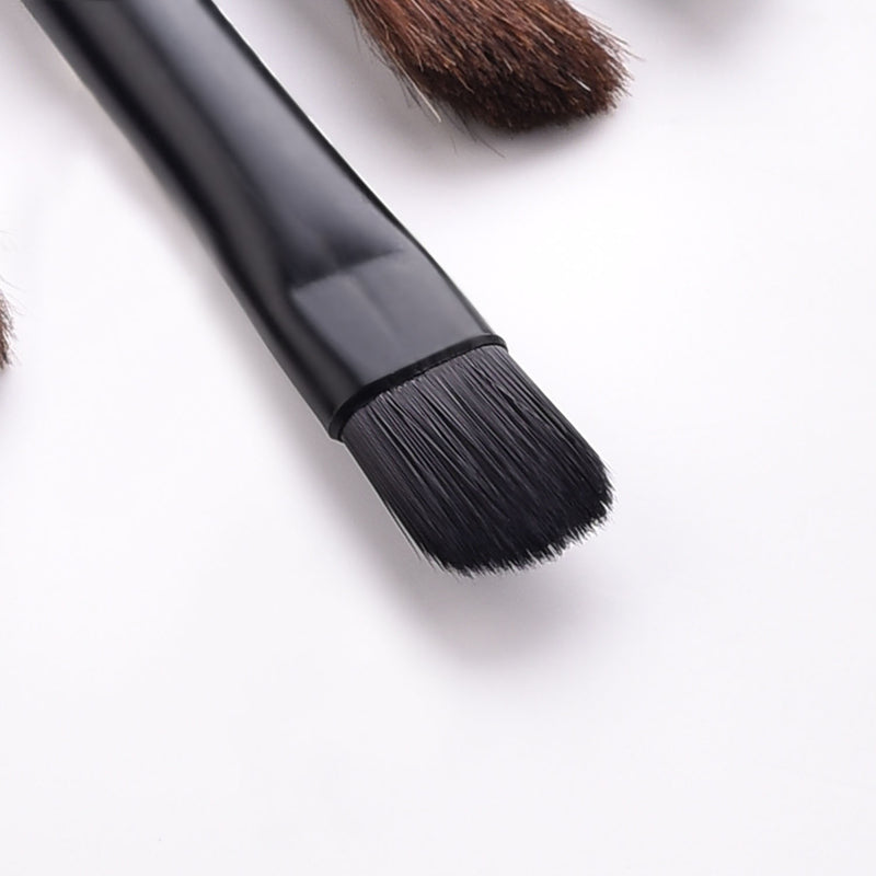 Hot Selling 5pcs High-End Wood Makeup Brush Set Nice Fan Style for Eye & Concealer Customizable Private Label