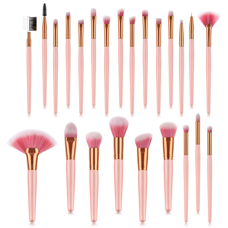 Pink Wood Handle Makeup Brushes with Silk Bag Custom Logo for Face & Shaving-Personalized Private Logo