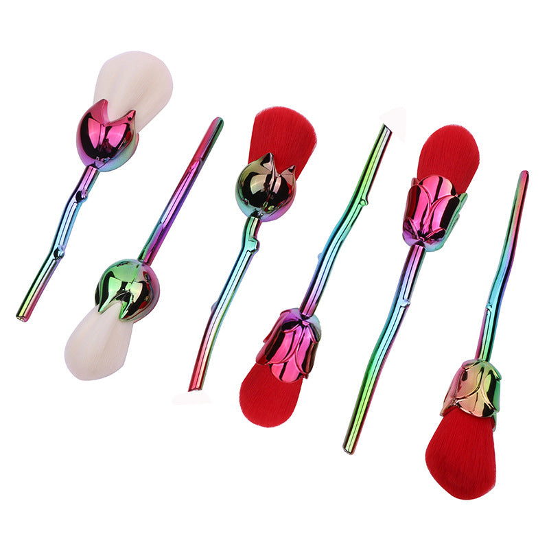 High Quality Rose Style Wholesale 6pcs Makeup Brush Set