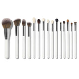 White Wood Handle High End Makeup Brushes Full Set Face Brushes Bling Makeup Brushes with Makeup Bag