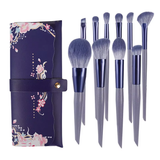 Purple Rabbit 10-Piece Synthetic Hair Makeup Brush Set for Face & Eye Shadow Angular Blush Beginners