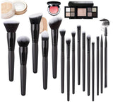 All Black 15 Pieces Professional Makeup Brushes Private Label Wholesale Makeup Brush Set Pincel Maquiagem