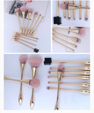 Pink Makeup Brush Set 10 Beauty Tools for Face Synthetic Hair Full Set of Small Waist for Amazon Net Red Explosion