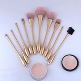 Pink Makeup Brush Set 10 Beauty Tools for Face Synthetic Hair Full Set of Small Waist for Amazon Net Red Explosion