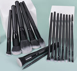 All Black 15 Pieces Professional Makeup Brushes Private Label Wholesale Makeup Brush Set Pincel Maquiagem