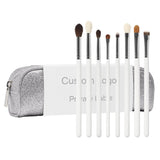 White Wood Handle High End Makeup Brushes Full Set Face Brushes Bling Makeup Brushes with Makeup Bag