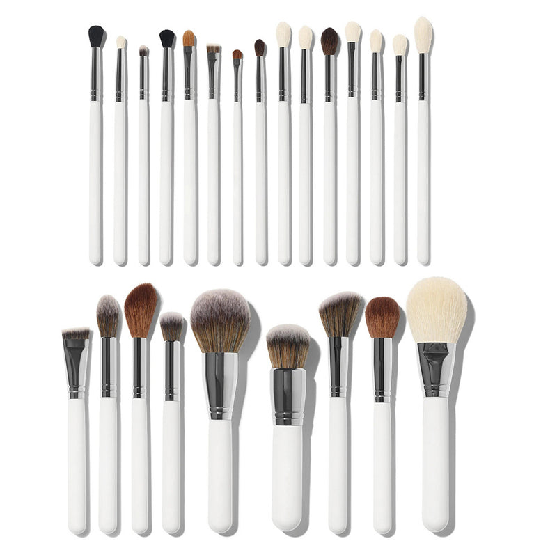 White Wood Handle High End Makeup Brushes Full Set Face Brushes Bling Makeup Brushes with Makeup Bag