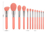 Guangdong 12-Piece Pink Travel Makeup Brush Set with Custom Logo
