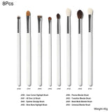 White Wood Handle High End Makeup Brushes Full Set Face Brushes Bling Makeup Brushes with Makeup Bag