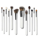 White Wood Handle High End Makeup Brushes Full Set Face Brushes Bling Makeup Brushes with Makeup Bag
