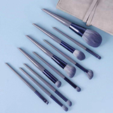 Purple Rabbit 10-Piece Synthetic Hair Makeup Brush Set for Face & Eye Shadow Angular Blush Beginners