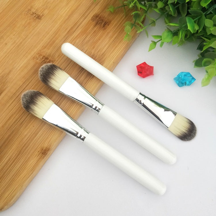 Nylon Hair Cosmetic Makeup Tool Facial Mask Applicator Brush Diy Silicone Face Mask Brush 1piece Fan Brush Wood MOQ 50 White