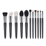 Factory Direct Custom Logo Makeup Brush Set 14pcs Eyebrow and Eye Powder Brushes Synthetic Goat Hair Material for Cosmetics