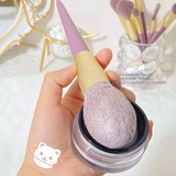 Markina Small Purple Sweet Potato 9-Piece Makeup Brush Set Soft Synthetic Hair for Eye Shadow Concealer Foundation Plastic