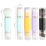 Suji Lian Two-in-One Foundation and Powder Cosmetic Brush Retractable Rotatable Portable Makeup Brush for Face