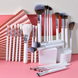 White Wood Handle High End Makeup Brushes Full Set Face Brushes Bling Makeup Brushes with Makeup Bag