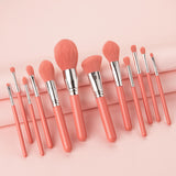 Guangdong 12-Piece Pink Travel Makeup Brush Set with Custom Logo