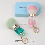 Large Transparent Single Nail Powder Dust Makeup Brush Loose Paint Beauty Tool with Mushroom Head for Face