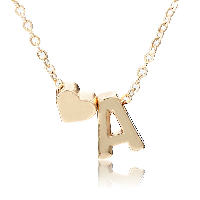 2024 Fashion Tiny Heart Dainty Initial Necklace With Letter Name Choker Necklace For Women Pendant Jewelry Accessories Gift