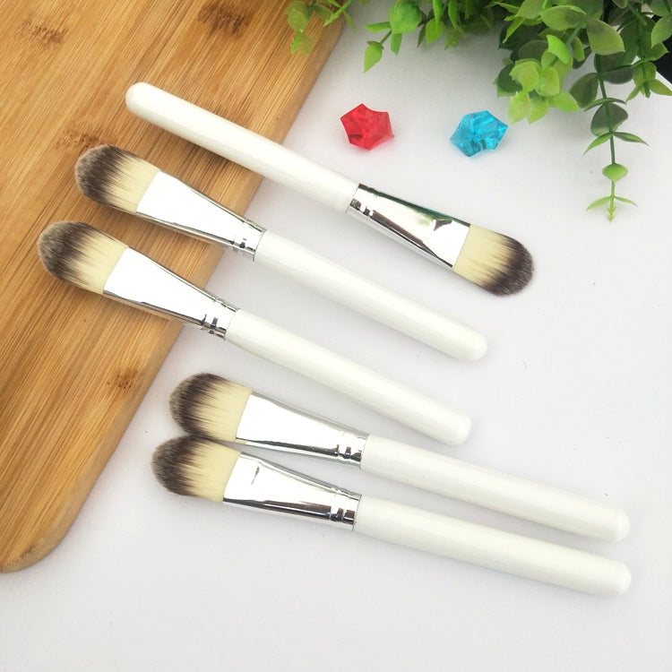 Nylon Hair Cosmetic Makeup Tool Facial Mask Applicator Brush Diy Silicone Face Mask Brush 1piece Fan Brush Wood MOQ 50 White