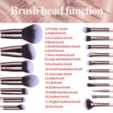 18-piece pink makeup brush set, rotating barrel makeup sponge, feature bucket-shaped makeup brushes