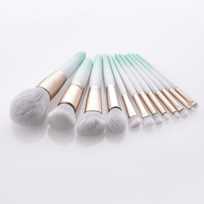 12pcs Makeup Brush Travel Set Oem Makeup Brush Sets Makeup Brush Green