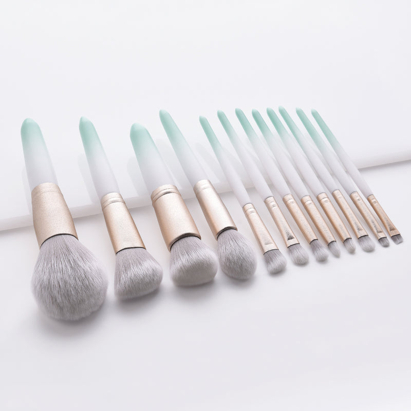 12pcs Makeup Brush Travel Set Oem Makeup Brush Sets Makeup Brush Green