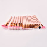 Pink Wood Handle Makeup Brushes with Silk Bag Custom Logo for Face & Shaving-Personalized Private Logo