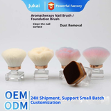 Luxury Portable Transparent Base Powder Brush Makeup Brush Red Book Recommended New Mushroom Head Nail Dust Brush Nylon Material