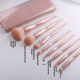 8 pieces Twisted Waist Cosmetic Brush Set Electroplating Soft Hair Powder Foundation Brush Beauty Tools for Makeup