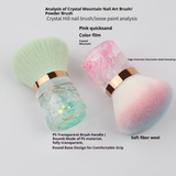 Advanced Beauty Makeup Brush Portable Large Nail Powder Dust Brush with Spot Pink Hair Synthetic Hair Tool