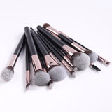 New Research and Development 12pcs Black Wood Handle Private Label Professional Makeup Brush Set