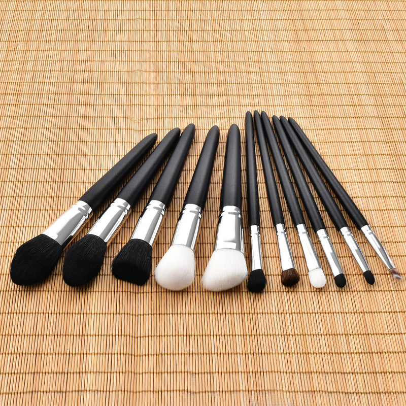 Factory Direct Custom Logo Makeup Brush Set 14pcs Eyebrow and Eye Powder Brushes Synthetic Goat Hair Material for Cosmetics