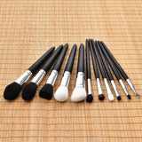 Factory Direct Custom Logo Makeup Brush Set 14pcs Eyebrow and Eye Powder Brushes Synthetic Goat Hair Material for Cosmetics