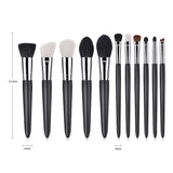Factory Direct Custom Logo Makeup Brush Set 14pcs Eyebrow and Eye Powder Brushes Synthetic Goat Hair Material for Cosmetics