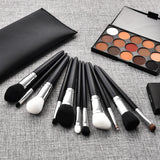 Factory Direct Custom Logo Makeup Brush Set 14pcs Eyebrow and Eye Powder Brushes Synthetic Goat Hair Material for Cosmetics