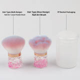 Advanced Beauty Makeup Brush Portable Large Nail Powder Dust Brush with Spot Pink Hair Synthetic Hair Tool