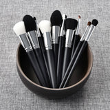 Factory Direct Custom Logo Makeup Brush Set 14pcs Eyebrow and Eye Powder Brushes Synthetic Goat Hair Material for Cosmetics
