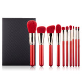 Private Label Red Handle Makeup Brush Set for Christmas Customizable Makeup Tool Kit