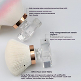 Luxury Portable Transparent Base Powder Brush Makeup Brush Red Book Recommended New Mushroom Head Nail Dust Brush Nylon Material