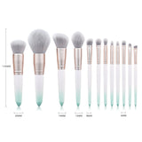 12pcs Makeup Brush Travel Set Oem Makeup Brush Sets Makeup Brush Green