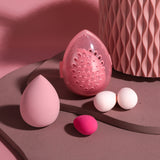 18-piece pink makeup brush set, rotating barrel makeup sponge, feature bucket-shaped makeup brushes