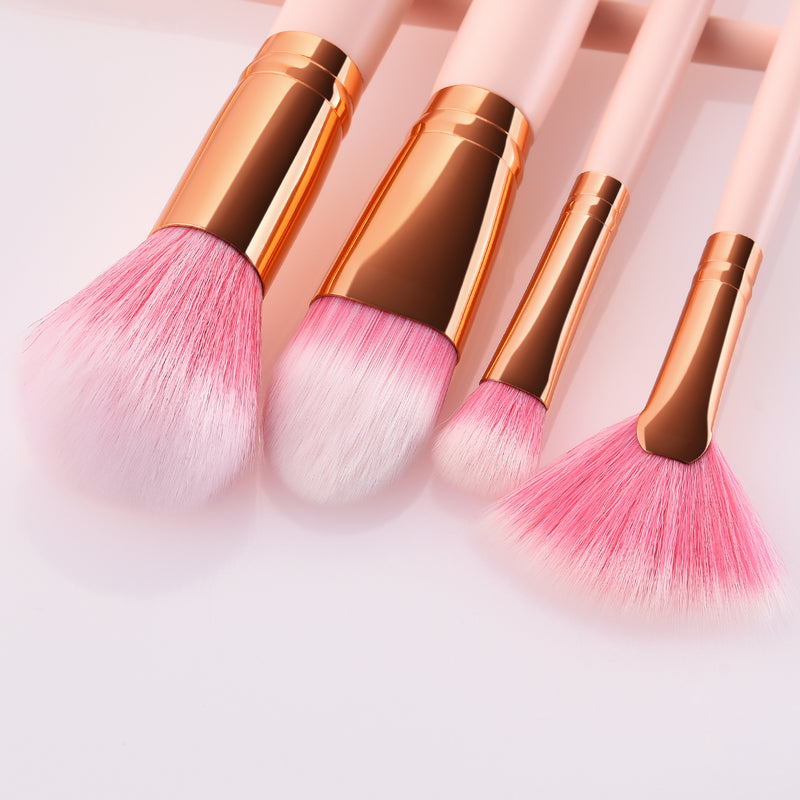 Pink Wood Handle Makeup Brushes with Silk Bag Custom Logo for Face & Shaving-Personalized Private Logo