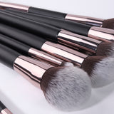 New Research and Development 12pcs Black Wood Handle Private Label Professional Makeup Brush Set