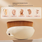 Suji Lian Little Hamster Mini Portable Cute Makeup Brush with Synthetic Hair Plastic Handle for Face Foundation Application