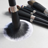 New Arrival Queen High-End Series 14-Piece Makeup Brush Set Bright Matte Black Bag Included