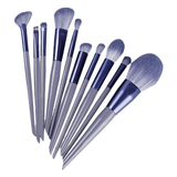 Purple Rabbit 10-Piece Synthetic Hair Makeup Brush Set for Face & Eye Shadow Angular Blush Beginners
