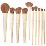 Makeup Brush Set-10-Piece Face Brush Set with Synthetic Hair Angular Blush Brushes Full Set Beauty Tools Wholesale
