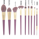 Markina Small Purple Sweet Potato 9-Piece Makeup Brush Set Soft Synthetic Hair for Eye Shadow Concealer Foundation Plastic